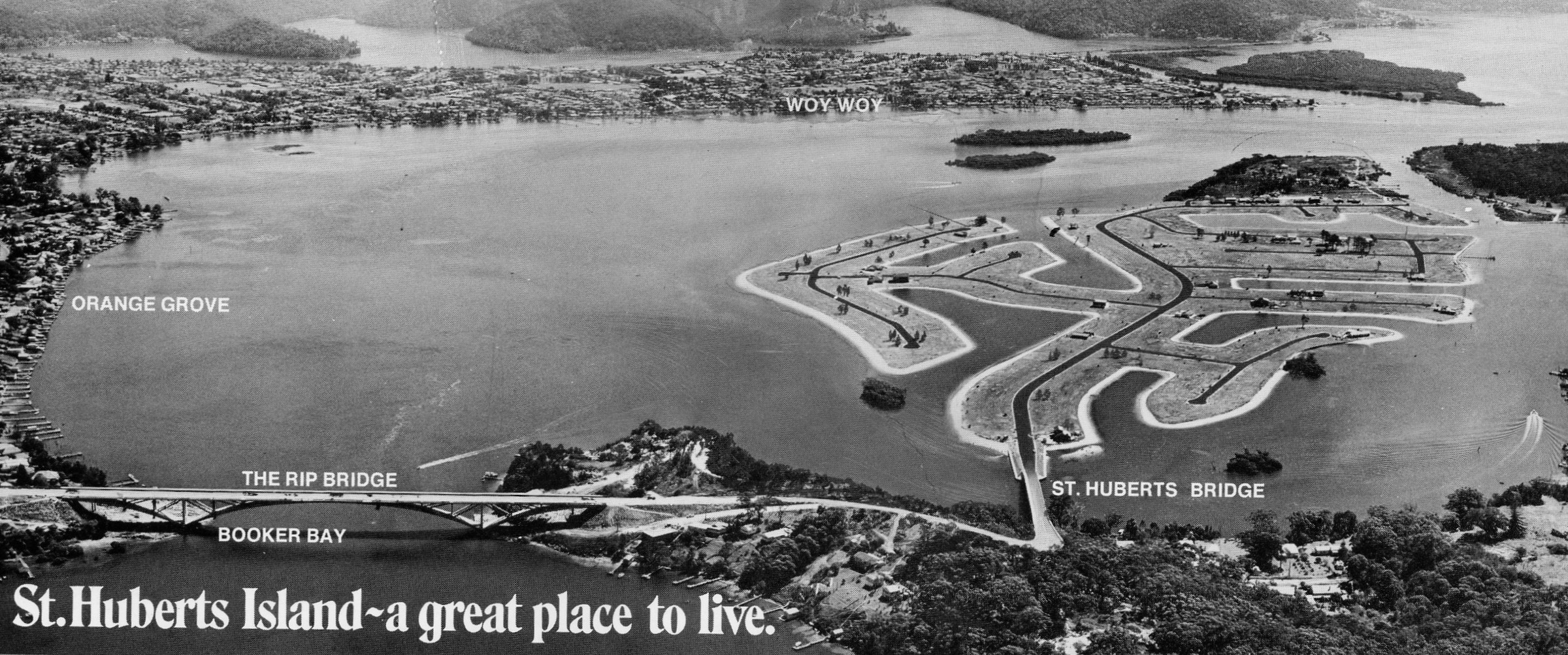 During development - dredging, excavation and filling has re-sculpted the Island, leaving part of the original island shape at top right.